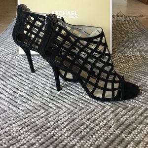Michael Kors Black Suede Cage Shoes